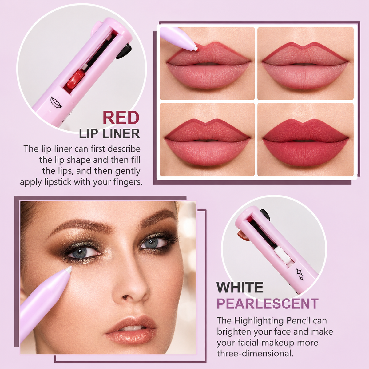 4-in-1 Makeup Pen – Lip, Brow & Eyeliner