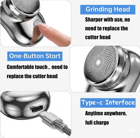 Mini-Shave Portable Electric Shaver, 2023 New Upgrade Mini Electric Razor Shavers for Men