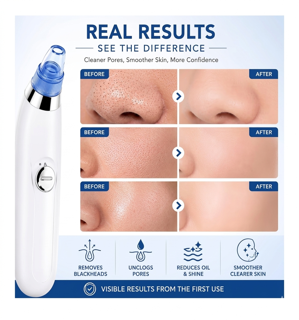 Derma Suction 4-in-1 Multi-Function Blackhead & Acne Remover Vacuum