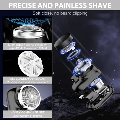 Mini-Shave Portable Electric Shaver, 2023 New Upgrade Mini Electric Razor Shavers for Men