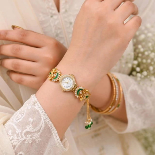 Luxury Boho Bracelet Watch for Women | Gold Plated Tassel Watch | Perfect Gift