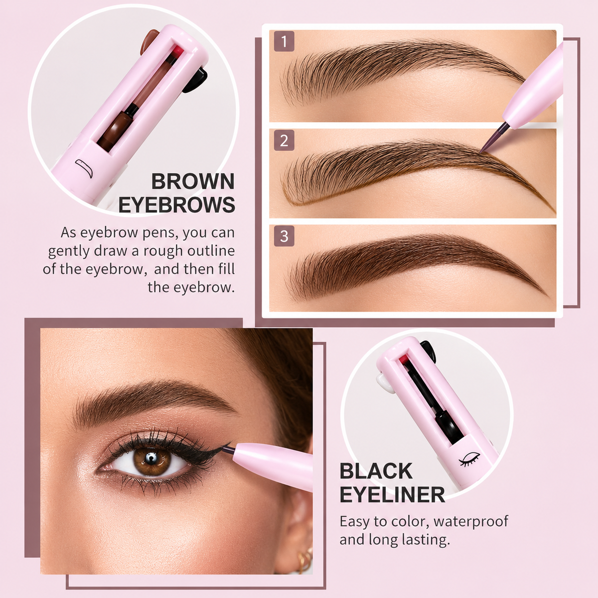 4-in-1 Makeup Pen – Lip, Brow & Eyeliner