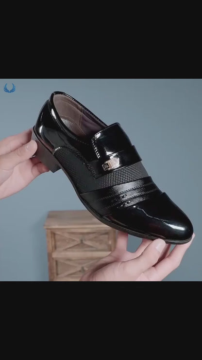 MEN SHINNING BLACK SLIP ON  FORMAL SHOES