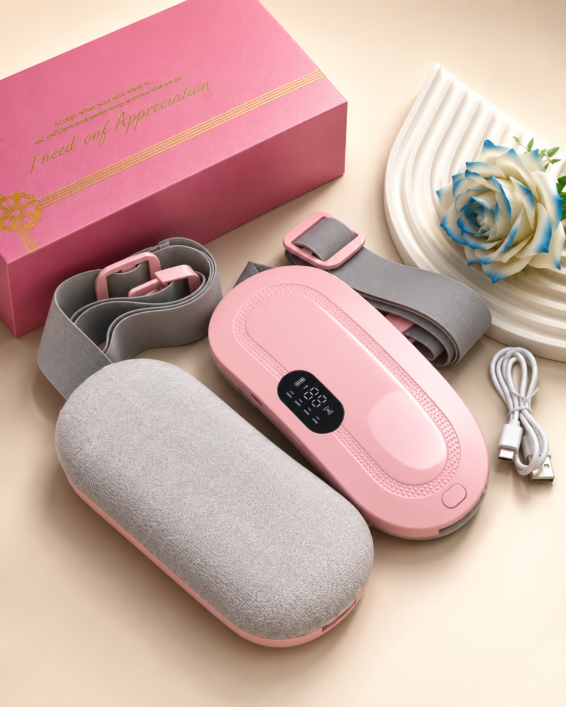 Period Cramp Relief Massager with Heating Pad