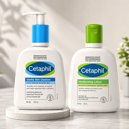 Cetaphil Cleanser + Lotion for Sensitive Or Dry Skin