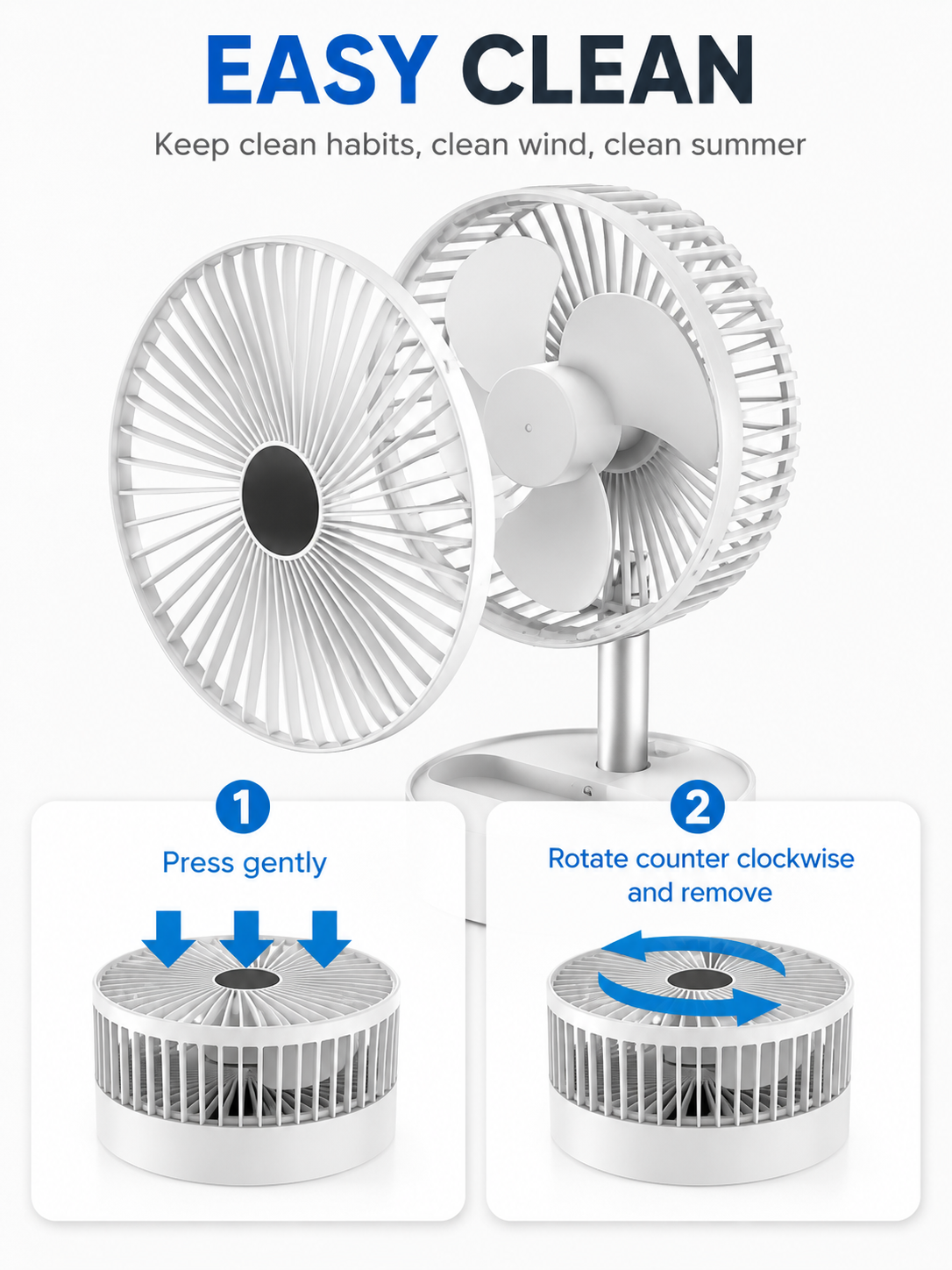 Portable Rechargeable Table Fan – 2100 RPM