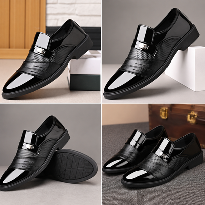 MEN SHINNING BLACK SLIP ON  FORMAL SHOES