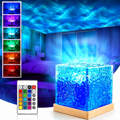Dynamic Water Ripple Projection Light, USB Portable Night Lamp for Home Decor