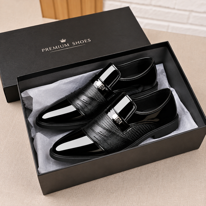 MEN SHINNING BLACK SLIP ON  FORMAL SHOES