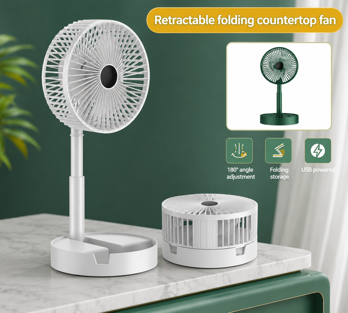 Portable Rechargeable Table Fan – 2100 RPM