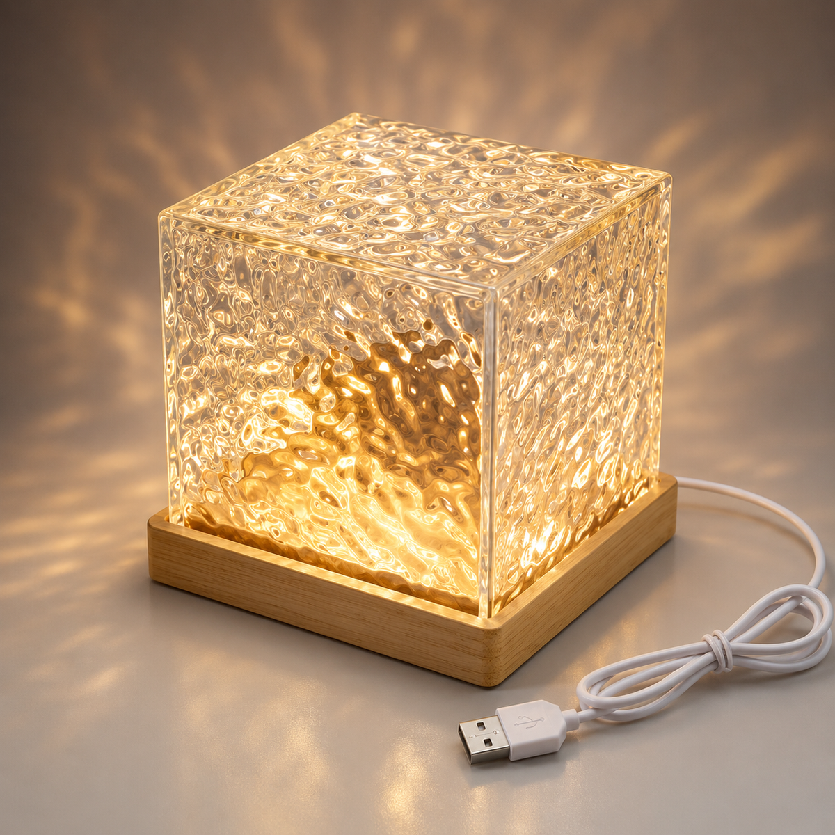 Dynamic Water Ripple Projection Light, USB Portable Night Lamp for Home Decor