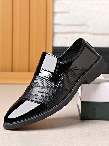 MEN SHINNING BLACK SLIP ON  FORMAL SHOES